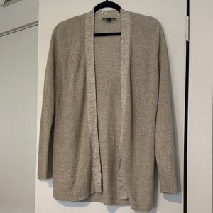 Ann Taylor Light Tan Open Front Cardigan